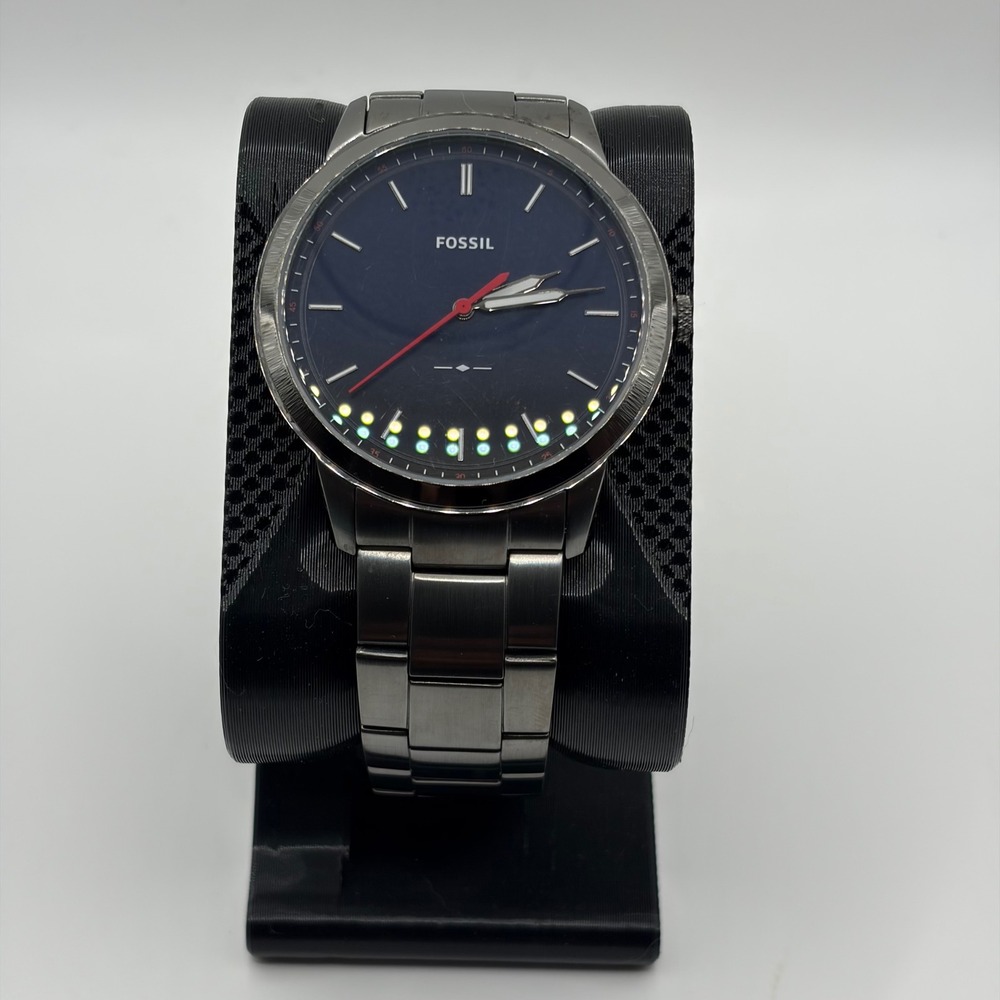 Fossil FS5377 Minimalist Slim Watch‎ Mens 44mm Smoke Grey Stainless Steel Analog